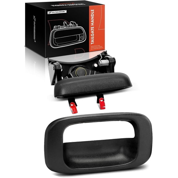 A-Premium - Tailgate Handle & Bezel Assembly - Compatible with 1999 2000 2001 2002 2003 2004 2005 2006 2007 Chevy Silverado GMC Sierra 1500 2500 3500 - # 15997911, 15228539, 15228540, 15228541