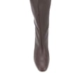 thumbnail image 4 of YDN Women Comfort Round Closed Toe Knee High Boots Pull On Wide Calf Classic Chunky Block Heels Fall Winter Dressy Shoes Size 7 Brown, 4 of 4