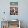 thumbnail image 4 of Elevated View Wall Art Cristo Blanco Peru Retro Travel Poster Cusco Andes Monument Print Poster, 4 of 8