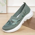 thumbnail image 7 of IEMIEMIEM Orthopedic Casual Shoes for Women Arch Support Non Slip Bow & Floral Slip on Running Shoes Lightweight Knitted Mesh Stretch Volleyball Shoes Comfortable 2026 Orthopedic Shoes Green 6.5 Wide, 7 of 7