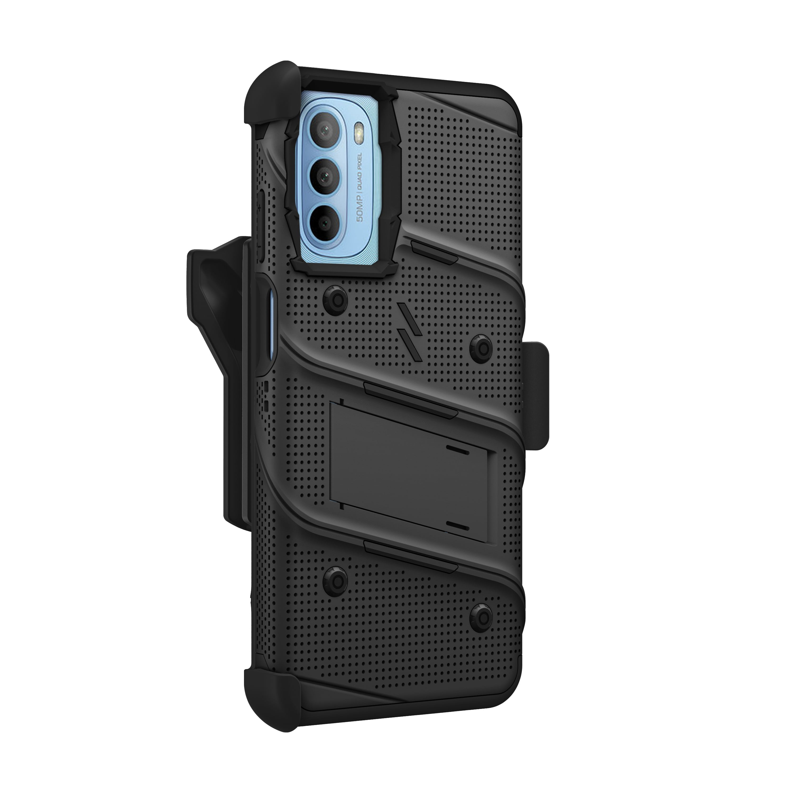 ZIZO BOLT Bundle for moto g 5G (2022) Case with Screen Protector Kickstand Holster Lanyard - Black