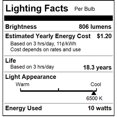 thumbnail image 3 of Sunlite 80732-SU A19/LED/10W/65K/3PK LED 10W Light Bulb E26 6500K 3 Pk, 3 of 3