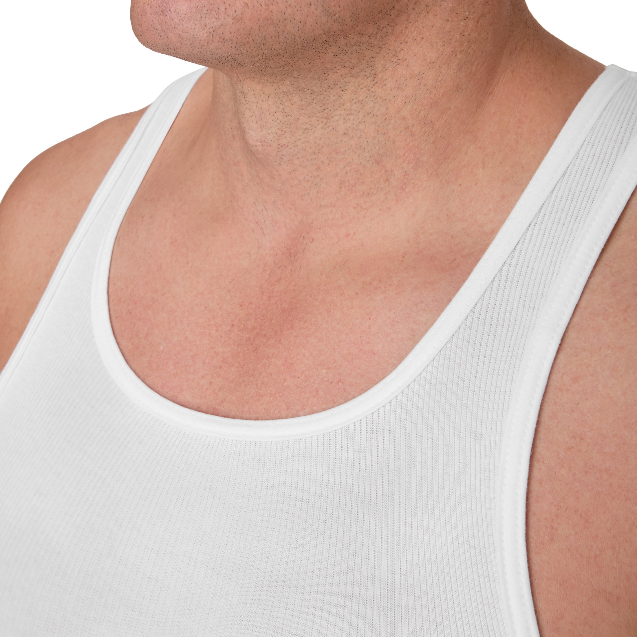 Hanes Tall Man Tank Undershirt Pack with Longer Length, Cotton, 3-Pack (Big & Tall Sizes)