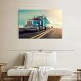 thumbnail image 2 of Elephant Stock Truck Wall Art - Horizontal Canvas Wall Art - Living Room Wall Decor - Transportation Canvas - Teal And Gray Decor - 39" x 26", 2 of 8