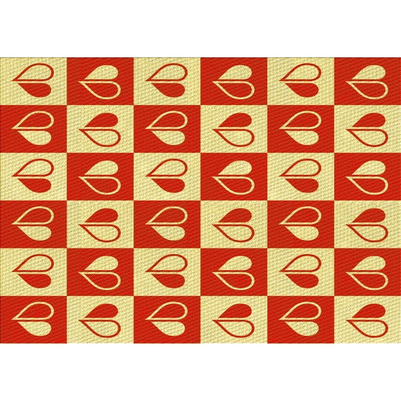 Ahgly Company Machine Washable Indoor Rectangle Transitional Red Area Rugs, 6' x 9'