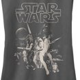 thumbnail image 2 of Star Wars Poster Design Junior Women's Gray Racerback Tank Top (Large), 2 of 4