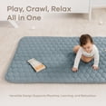 thumbnail image 3 of Rectangle Kids Play Mat - Small 36 x 60 inches Soft Quilted Baby Floor Mat with Non-Slip Bottom - Plush Design for Toddlers' Playtime and Relaxation - Comfortable and Durable - Pacific Blue, 3 of 6