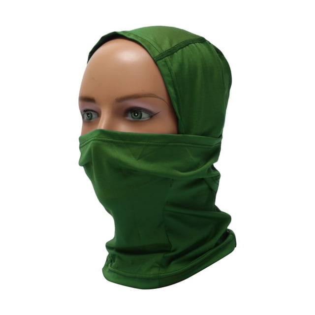 Máscara facial completa de poliéster, cubierta contra el viento, de secado rápido, verde ejército, 1 pieza