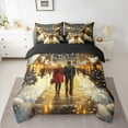 thumbnail image 2 of Feelyou Couple Lover Bedding Comforter Set 7pcs, Romantic Christmas Eve King Bedding Sets, Anniversary Reversible Bed Sheets, Super Cozy Room Decor, 3 Pieces, 2 of 7
