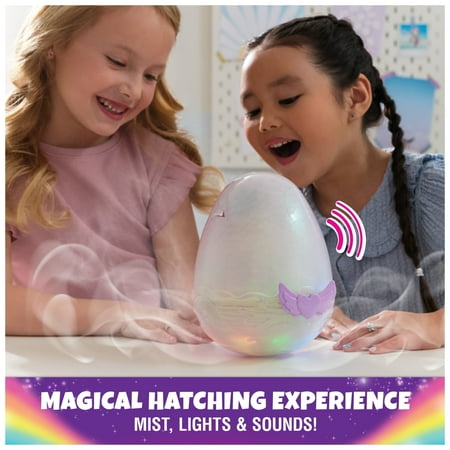 Hatchimals Alive, Mystery Hatch 6.5-inch Pufficorn Electronic Pet with Mist, Lights & Sounds (Styles Vary)