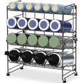 thumbnail image 1 of AULEDIO Adjustable Water Bottle Organizer Storage, 2-Tier Stackable Water Bottle Holder Rack, Brone (2 Pack), 1 of 7