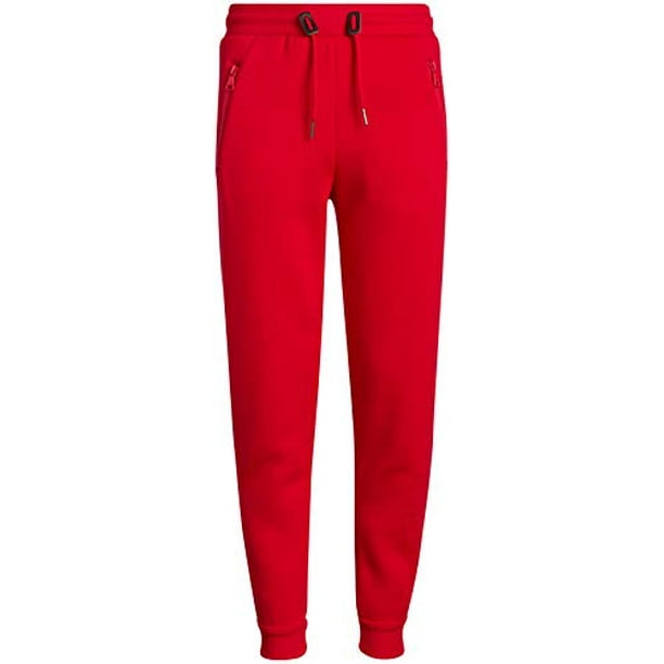Boys' Sweatpants - Basic Active Fleece Jogger Pants (Size: 8-20), Size  18/20, Red 