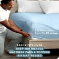 thumbnail image 6 of Bare Home Fitted Sheet - 22" Extra Deep Pocket - Premium 1800 Collection - Twin-XL, Light Blue, 6 of 7