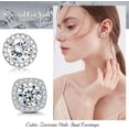 thumbnail image 3 of Aretes acero inoxidable piercing oreja Aretes titanio con cúbica zirconita diamante Aretes para mujer, 3 of 4