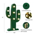 Novelty Place Cactus Marquee Sign Lights, Warm White LED Lamp Tropical
