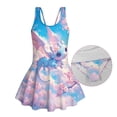 thumbnail image 4 of Binienty One Piece Girls Swimsuit Size 10-12 Western Dragon Cherry Blossom Swim Dress Swimsuit for 8 Year Old Girls Quick Dry Breathable Swimwear Beach Athletic, 4 of 7