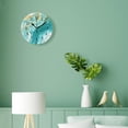 thumbnail image 4 of 14 Inch Wall Clock Battery Operated Silent Clock Decorative for Office, Kitchen, Outdoor, Living Room，Green Marble Beautiful, 4 of 4