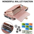 thumbnail image 4 of Mantto Crossbody Wallet Women Case for iPhone 15, [RFID Blocking] CRedit Card Holder Phone Case with Strap Leather Purse with Lanyard Magnetic Flip Cover Girl For iPhone 15, Rosegold, 4 of 10