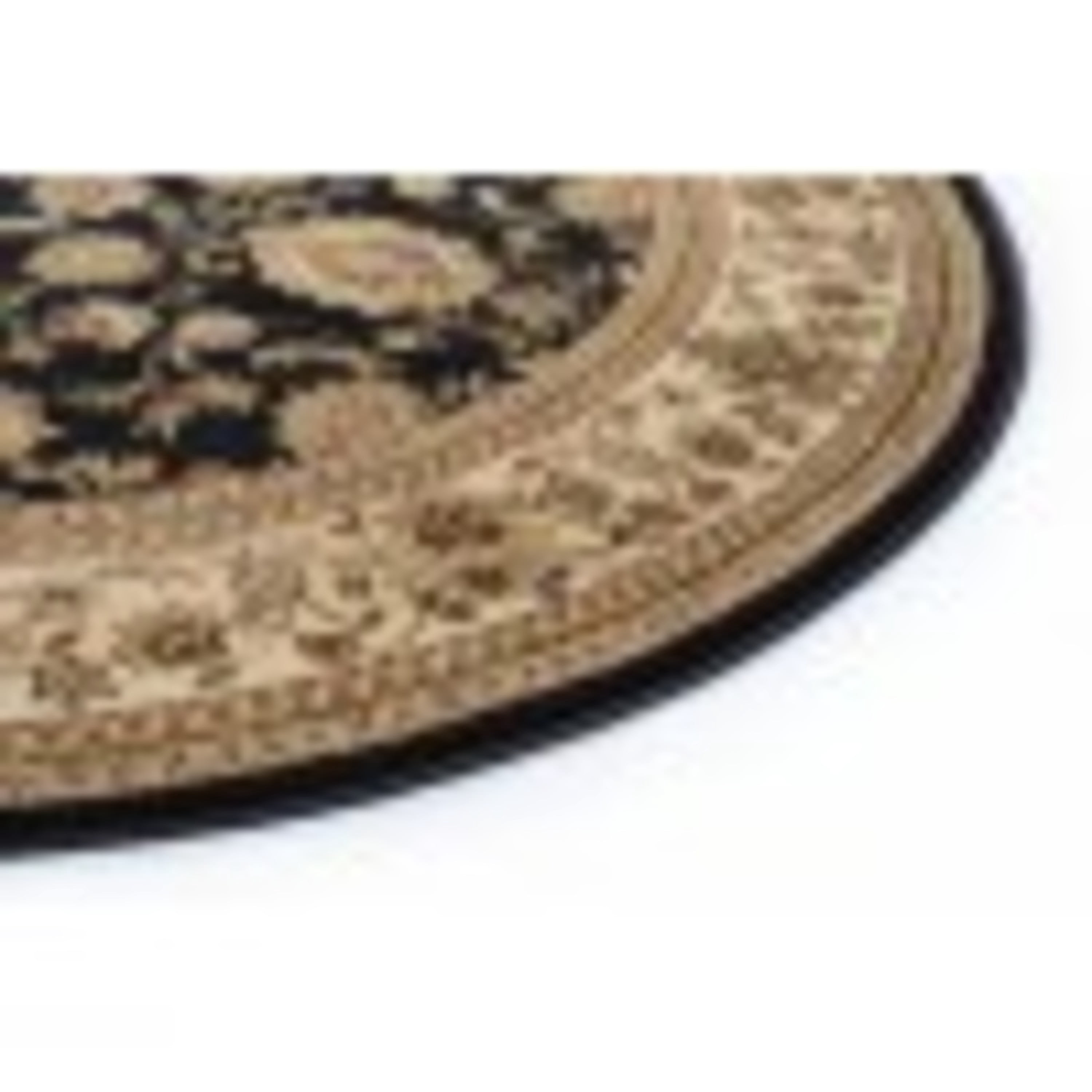 Sensation Transitional 5' Round Black and Beige Polypropylene Indoor Area Rug
