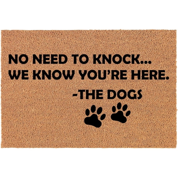No Need to Knock We Know You're Here The Dogs Mats for Front Door Entry Front Porch Doormat Non-Slip Carpet Rugs Floor Mat Decorative for Home Bathroom Kitchen Indoor 16x24 Inch