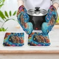 thumbnail image 6 of Underwater World Ship Coral Heat Resistant Microwave Oven Gloves Set for BBQ Baking Grilling,Baking Gifts Cooks for Women,Housewarming Gifts for New Home, 6 of 6