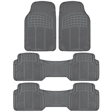 Weather Vinyl Truck BDK All Weather Black Vinyl Non-slip Trimmable Truck SUV Van Floor Mats 4 pcs - GRAY ()