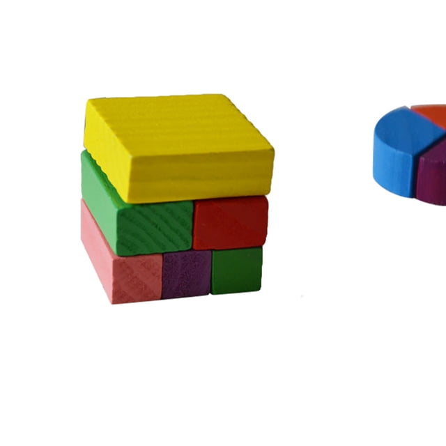 Meitianfacai Kids Baby Wooden Geometry Building Blocks Puzzle Early Learning Educational Toy