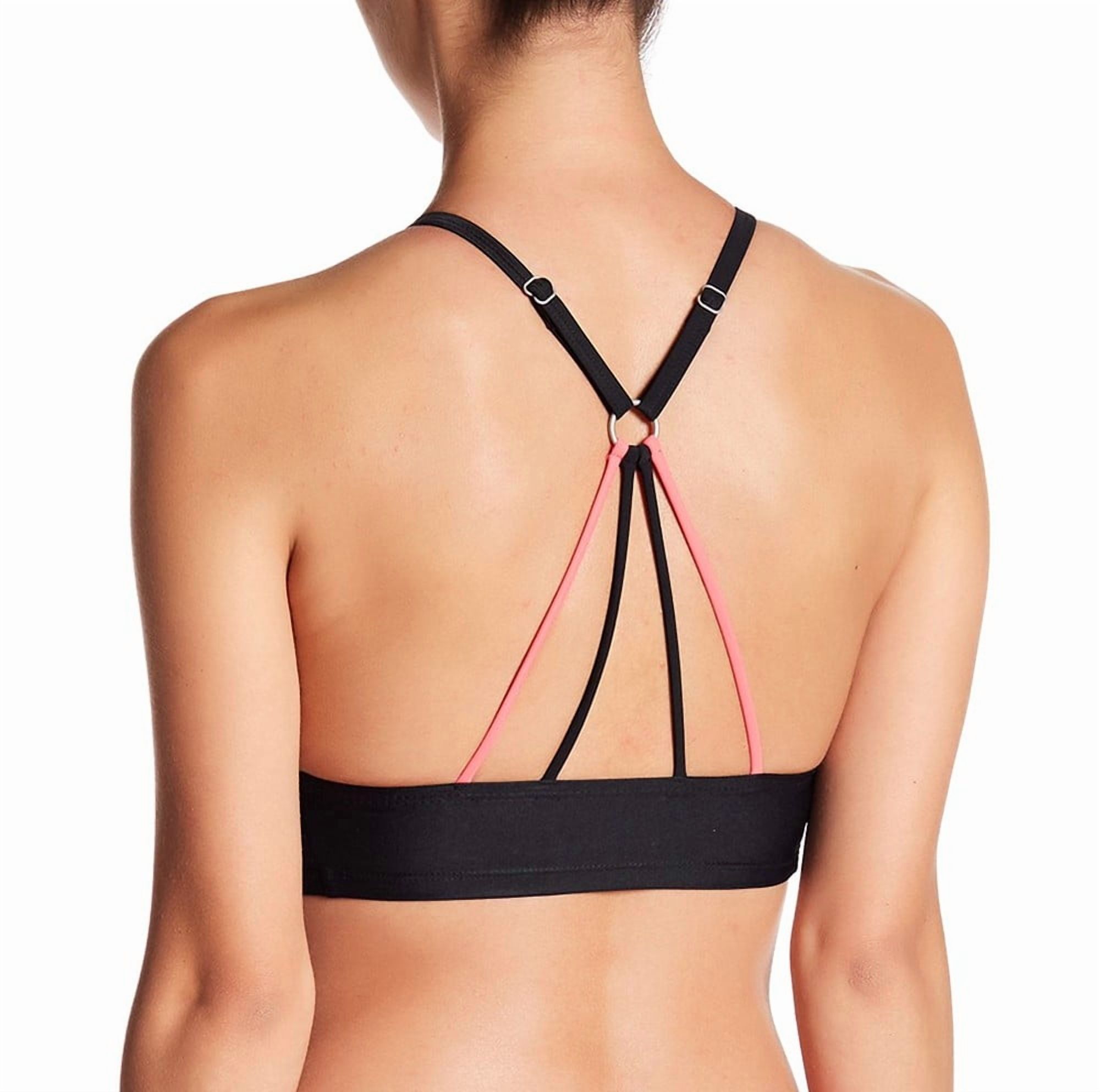 Adidas Women's Coral Leaf Print Racerback Crop Bikini Top photo 2