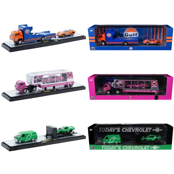Auto Haulers Set of 3 Trucks Release 94 Limited Edition to 6000 pieces Worldwide 1/64 Diecast Model Cars by M2 Machines