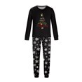 thumbnail image 5 of Family Pajamas Matching Sets - 2 piece Black Christmas Tree Print Long Sleeve Top and Pants Loungewear, Merry Christmas Festivel Theme Gifts for Whole Family for S Pjs, 5 of 5