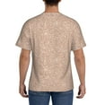 thumbnail image 3 of Vsdgher Beige Sparkling Glitter Print Men's Dry Fit Mesh Athletic Shirts Moisture Wicking Tennis T-Shirt Tops, 3 of 9
