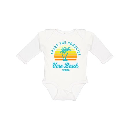 

Inktastic Summer Enjoy the Sunshine Vero Beach Florida in Blue Gift Baby Boy or Baby Girl Long Sleeve Bodysuit