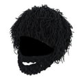 thumbnail image 4 of Gorro de punto, gorro con barba, accesorio informal, gorro de invierno para niños, gorro para correr Negro, 4 of 9