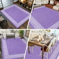 thumbnail image 6 of Purple Geometric 6x9 Area Rugs, White Greek Key Design Burlap Modern Art Non-Skid Rubber Backing Large Rectangle Rugs - Living Room Bedroom Home Office, Indoor Floor Mat Carpets Washable Rug, 6 of 9