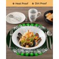 thumbnail image 3 of 13 Inch Round Placemats Set of 6, Merry Christmas Non Slip Heat Insulation PP Table Mats, Winter Holiday Xmas Snowflake Green Plaid Washable Place Mats for Kitchen Dining Party Table Decor, 3 of 7