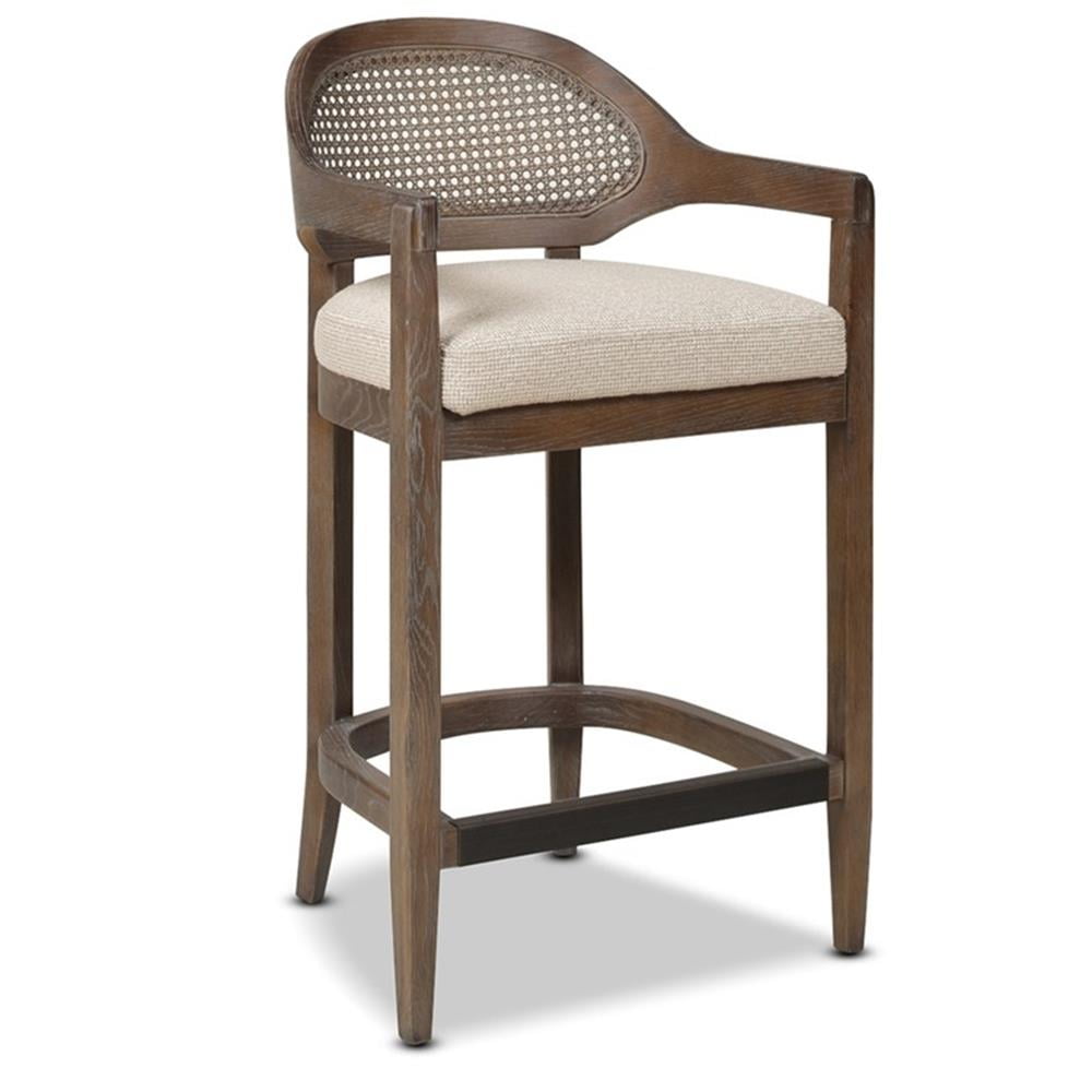 Americana 26" Cane Back Counter Height Bar Stool Taupe Beige 3 Piece Set