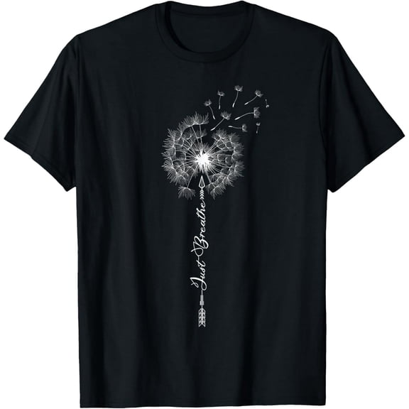 Dandelion Just Breathe Arrow Graphic Unisex Cotton Short Sleeve Tee Shirt