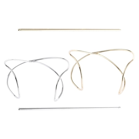 FVDPWYE 2pcs Alloy Barrette Pin Hair Sticks Hairpin Holder Bun Cage Hair Accessories