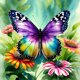 thumbnail image 1 of (A2936) Resina Con Forma Mariposa en El Jardín Serie 30x30CM, 1 of 9