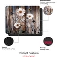 thumbnail image 3 of Butterfly Daisy Wooden Design Mouse Pad Waterproof AntiSlip Rubber Base, Rustic White Flower Pattern, Ideal for Office Decor and Laptop Use, 9.5 x7.9 Inch, Adds a Natural Touch, 3 of 6