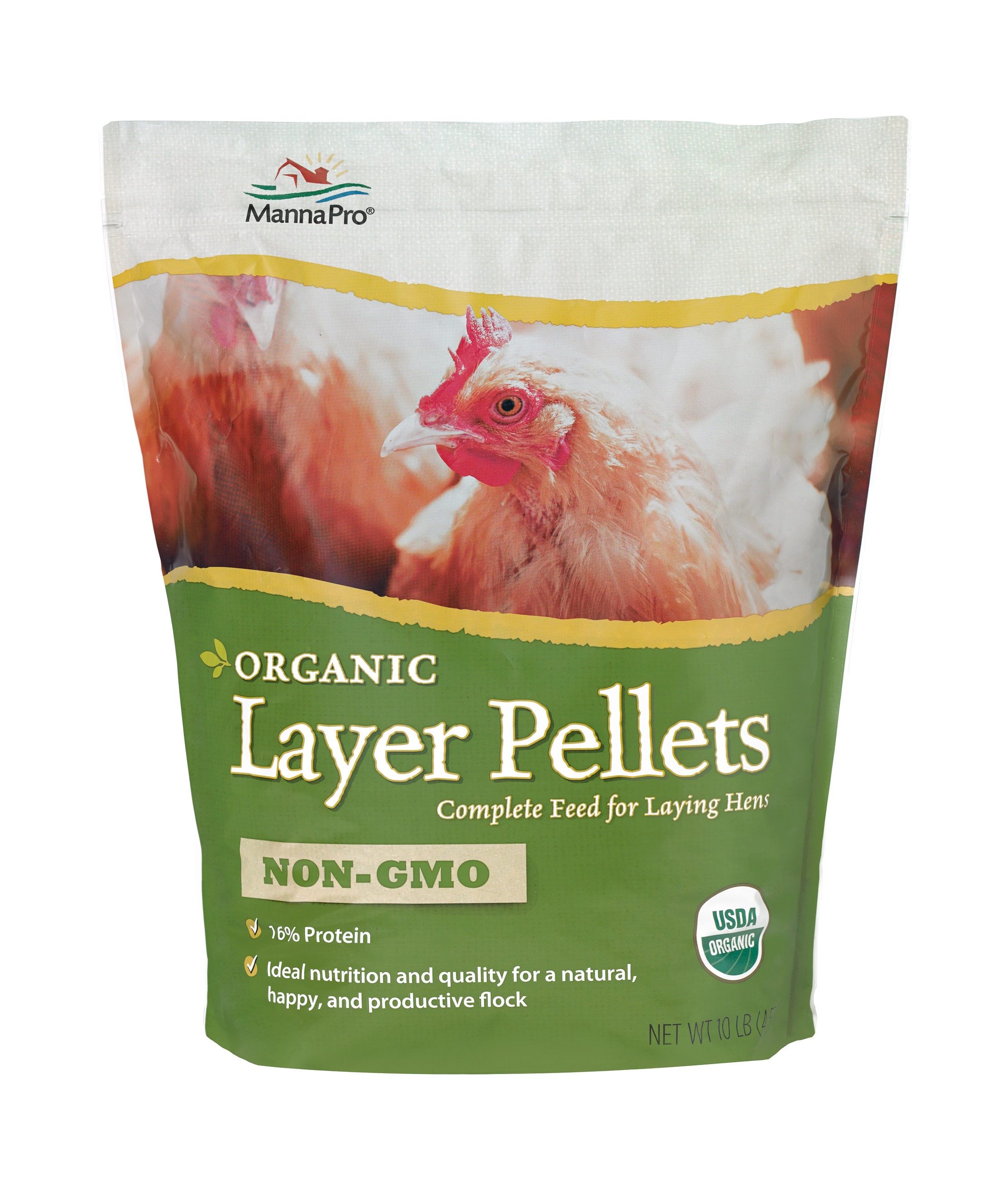 Manna Pro Organic Layer Pellets Chicken Feed Pellets, NonGMO, 10