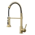 thumbnail image 1 of Grifo De Cocina De Oro Cepillado Aimadi Grifos De Cocina Con Rociador Desplegable Grifo Monomando De Un Orificio Para Granja Grifo Dorado Para Fregadero De Cocina, 1 of 5