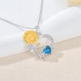 thumbnail image 3 of SISGEM Sunflower Necklaces for Mom 925 Sterling Silver Sunflower Birthstone Heart Necklaces I Love You Mom Suit Birthday Mother's Day Gifts for Women, 3 of 8