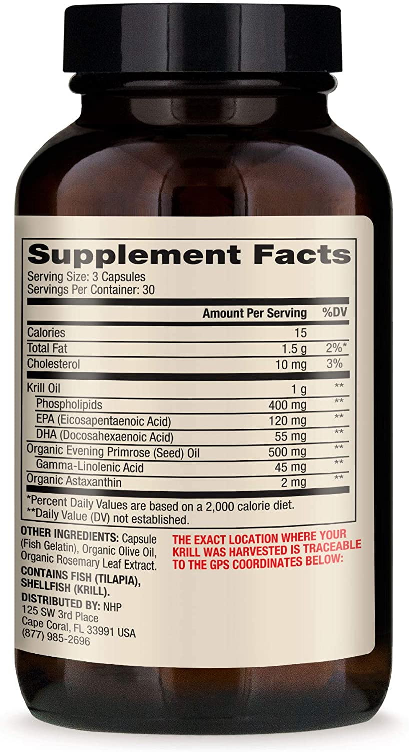 Dr. Mercola Premium Supplements Antarctic Krill Oil for Women + Primrose Oil Capsules, 270 Ct