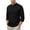 Black, variant on Men Long Sleeve Mandarin Collar Linen Henley Shirt Three Partial Button Placket Roll Up Sleeve Cuff Regular Fit Wrinkle Resistant Travel Daily Blouse White S