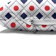 thumbnail image 4 of Abstract Pet Bed, Big Red Dots Squares and Dashed Lines Geometric Tile Print, Chew Resistant Pad for Dogs and Cats Cushion with Removable Cover, 24" x 39", Navy Blue White Red, by Ambesonne, 4 of 4