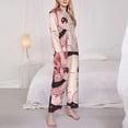 thumbnail image 3 of Logiee Cute Axolotl Sakura Blossoms Print Womens Pajamas Set,Long Sleeve Sleepwear,Button Down Lounge Set 2 Pieces,Soft Nightwear Pjs Set-, 3 of 7
