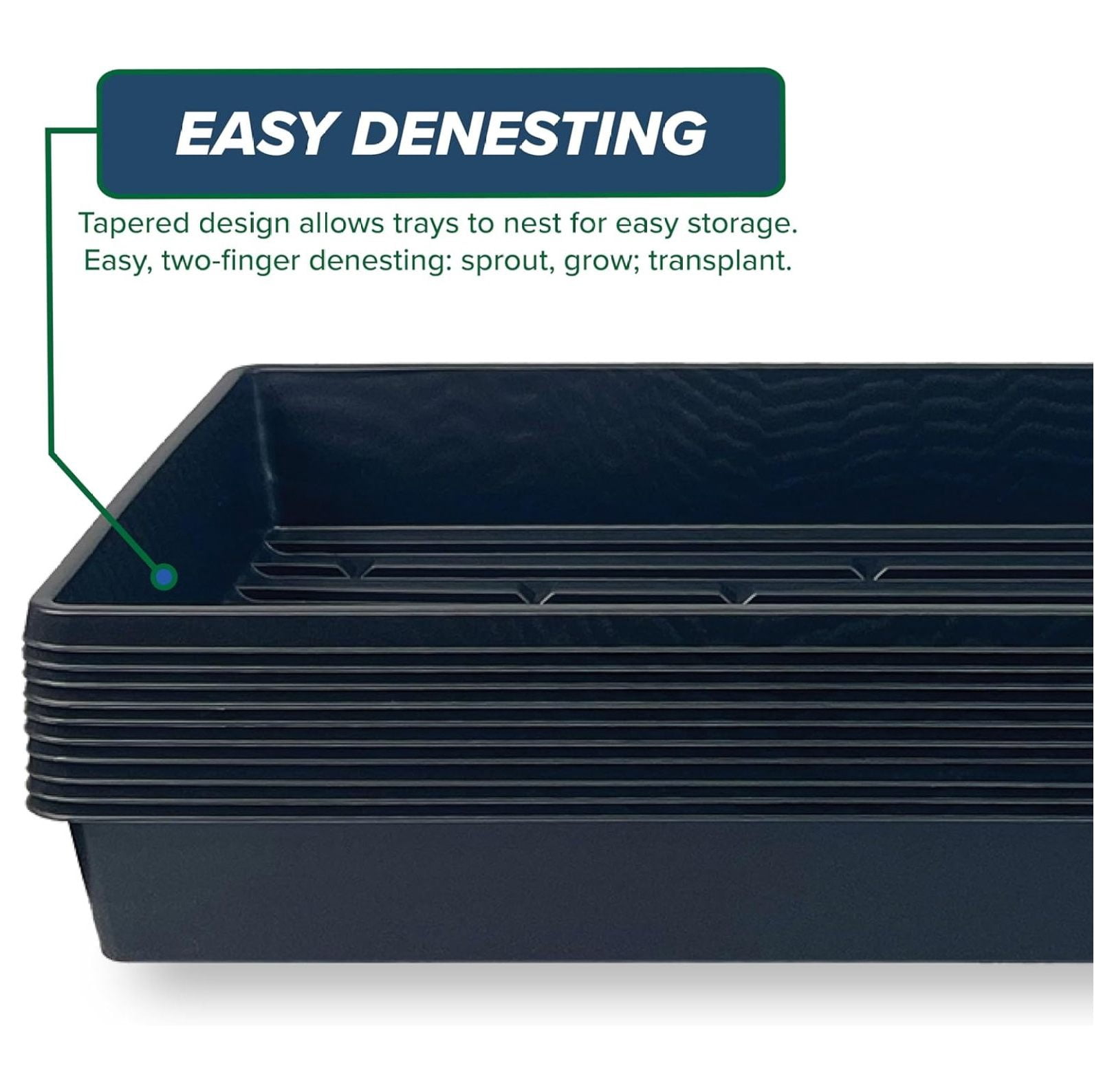 Plant Growing Trays 20x10" No Drain Holes Seed Starter Microgreens Hydroponic Indoor Gardening 10-Pack