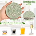 thumbnail image 5 of 6 Pcs Drink Coasters with Holder 3.94in Woven Coasters for Drinks Green and Mint Bows Coaster Set for Protection Table, 5 of 7