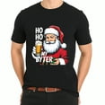 thumbnail image 3 of Christmas Santa Claus Ho My Byter Beer Gift Print Holiday Party Wear Black Funny Graphic T-Shirt for Men and Women, 3 of 4